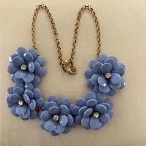 JCrew Blue Floral Statement Necklace